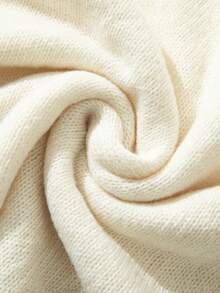 Women's Solid Color Ribbed Pullover Sweater, Daily Wear Long Sleeve Knitwear, Autumn/Winter