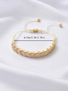 1pc Fashionable Rhombus Copper Zirconia Adjustable Bracelet, Casual Accessory For Men - Multicolor - View 14