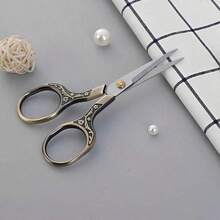 multibey 1把复古风格办公剪刀，高品质切割工具，适用于手工DIY/学生计划本，锋利耐用文具 - 彩色 - 查看 5