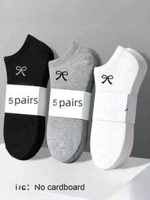 15 Pairs Women's Bow Tie Low-Cut Invisible Socks, Versatile Cute & Fashionable Minimalist Design, Comfortable Soft Breathable Loafer Socks For Spring, Summer, Autumn - Multicolor - View 2