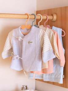 30pcs Baby Thickened Bow Tie Hangers, Infant Thick Drying Racks, Children's Plastic Hangers, Baby Bedroom Creative Bow Tie Hangers - Multicolor - View 2