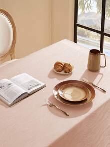 1 Peça Toalha de Mesa Quadrada à Prova d'Água e Respingos, em Poliéster com Padrão Redemoinho, Design Jacquard Inspirado no Oceano, Lavável, Portátil, Adequada para Cozinha, Mesa de Jantar, Festas em Casa, Cafés, Restaurantes, Bufês e Mais Ocasiões - Rosa chiclete - Visão 4