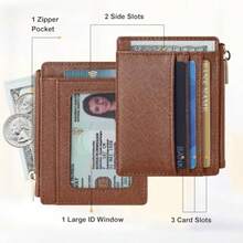 Sodsay Card Case Slim Front Pocket Wallet For Women Credit Card Holder With Keychain - CH Deep Brown - View 2