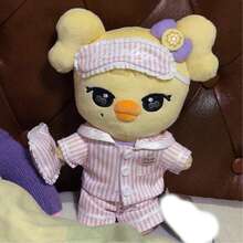 20cm/7.87" Plush Doll Pajama Set, Pink Striped & Polka Dot Loungewear Set With Eye Mask, Top, Pants, Mini Pillow 4pcs Replaceable Outfit, Gift For Women, Holiday/Birthday (Clothes Only, Doll Not Included) - Multicolor - View 8