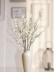 4支37英寸人造粉色樱花枝，室内装饰，仿真长茎人造花，插花DIY工艺品，花瓶填充物，适用于客厅、办公室、桌面家居装饰，情人节及全年适用 - 彩色 - 查看 9