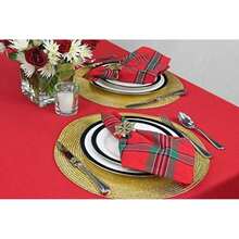DII Mantel Rectangular de poliéster de 132.08 cm x 177.80 cm, Negro, Perfecto para Halloween, Fiestas de Cena y Uso Diario, , , Napkin Set, 1(177.8 x 132.1 cm (Rectangular) Rojo) - Multicolor - Ver 2