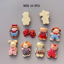 10张混合猫熊图案平底剪贴簿贴纸、婚礼装饰纽扣、耳环、发饰DIY手工材料 - 彩色 - 查看 7