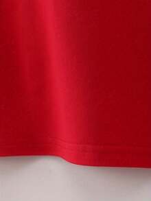 Camiseta informal para mujer con estampado navideño de Papá Noel, muñeco de nieve y luces navideñas. Cómoda camiseta de manga corta y cuello redondo, ideal para primavera y verano, fiestas y conjuntos de invierno, ideal para cualquier ocasión. Color liso, estilo informal, perfecta para fiestas navideñas, reuniones familiares y uso diario. - Rojo - Ver 4