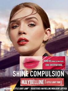 Maybelline LITTLE LIGHT TUBE LIPSTICK #SRD03 Spring Tea Pink Peach 3G/0.10OZ, LUSTROUS GLOW BRIGHTENS COMPLEXION, RICH COLOR SHINY GLOW HYDRATING GLASSY PLUMP LIPS, 8H Non-Drying & Mrinklet Llip 3-Step Easy Application for Natural Sweet Vibes Daily Makeup & Plump 3D Lips - 查看 3