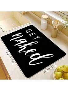 1pc Quick Drying Anti-Slip Bathroom Mat - Absorbent Polyester Bathroom Carpet With Rubber Backing, Black And White Home Decor, Making Bathing Enjoyable, Quick Drying Carpet | Fashionable Floor Mat | Rubber Base Mat, Bathroom Mat Home Bathroom Decor Bath Rug Outdoor Rug Door Mat Fall Decor Bathroom Accessories Back To School Entryway Decor - Multicolor - View 8