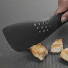 Joseph Joseph - Uni-Tool 5-In-1 Silicone Kitchen Utensil, Slotted Spoon, Turner, Cutting Tool, Solid Spoon And Spatula In One- Grey - Màu be - Xem 3