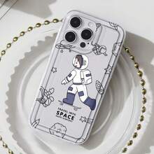 Happy Space Kid Astronaut Element-Design Phone Case, Suitable For IPhone Models 16, 15, 14 Pro Max, 13, 12, 11, XR, XS Plus Phone Cases, Made Of TPU Silicone Material, Providing Shock And Drop Protection, With Drop Protection Function, And Has A Very Good Hand Feel. It Is The Most Suitable Gift For Family, Friends, And Loved Ones. - Clear - View 1