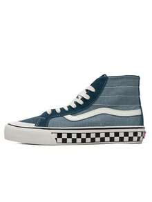 Vans Unisex SK8-Hi 138 Checkerboard High-Top Casual Canvas Skate Shoes VN0A3MV1XGK - Blue - View 9