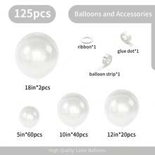 50/125pcs Transparent Latex Balloons - 5/10/12/18 Inch Round Clear Helium Balloons Arch Set, Suitable For Wedding, Bridal Shower, Birthday, Anniversary, Engagement, Graduation, Christening, Gender Reveal Party Bubble Party Decor - Clear - View 15