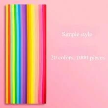 Gradient Star Origami, Luminous Star Paper Strip, Star Origami, Handcrafted Origami, Colored Paper, Handcrafted Special Double-Sided - Multicolor - View 2