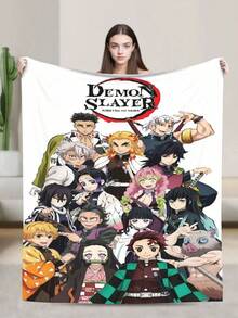 2025 Boże Narodzenie Demon Merch Slayer Miękki i wygodny ciepły koc wełniany wentylator odpowiedni do pokoju, sofy, łóżka, samochodu, wycieczki kempingowej, dekoracji sofy, prezentów - Wielokolorowe - Zobacz 1