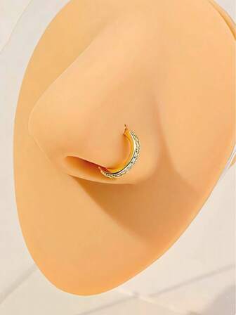 1入組半箍銀鼻環適合女士日常穿著