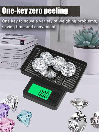  1 件 0.01G 高精度便携式珠宝秤、迷你数字秤、厨房电子秤、数字克重秤、食物和珠宝秤、背光 LCD 显示屏、适用于旅行、厨房、烹饪、烘焙工具迷你秤、烘焙秤、称重秤、高精度电子秤、珠宝秤、精密小型电子秤