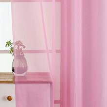 Light Pink Small Sheer Curtains 2 Panels Set, Kitchen Curtains 36 Inch Length, Elegant Light Filtering Short Window Drapes For Living Room Bedroom, Dual Rod Pocket Design, 2x42Wx36L Inches,42inchWx36inchL(Packof2),LightPink - LightPink - 查看 5