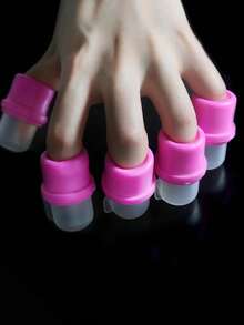 10pcs/20pcs/30pcs/Set Nail Art Silicone Nail Remover Set Nail Remover Pink Nail Polish Remover Finger Set Nail Remover Finger Set Finger Separator Finger Separate Nail Remover Tool Nail Art Tool - Pink - View 5