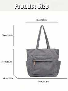『US-Based Shipping』Simple Solid Color Multiple Pockets Shoulder Bag Corduroy Hobo Tote Bag For Women, Casual Crossbody Bag Large Capacity Purse Bucket Bag, Shoulder Satchel Daypack For Outdoor Travel Commuting Work, Vintage Satchel Shopping Bag College Computer Bags Large Capacity, Lightweight, Portable, Suitable For Teen ,,Bolsos Para Mujer,Tote Bags For Women,Bags For Women,Shoulder Bag,Carteras,Carteras Para Mujer,Bolsas,Designer Handbags,Crossbody Bags For Women,Mochilas Para Mujer,Handbags For WomenGirls Women College Students, Perfect For Back To School, New Fall Fashion 2025 For Women,Large Capacity Casual Outdoor Vacation Travel Shoulder Bag, Lightweight Versatile Shopping Groceries Storage Handbag, Portable Multi-Pocket Commuting Bags For Daily Office Work, Large School Tote Bag, Multiple Compartments, Perfect For Beach, School, Work & Daily Use, Literary School Bag & Bookbag For Women Or Students - Xám - Xem 10