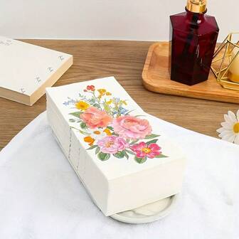 20Pcs Floral Guest Napkins 3 Ply Bathroom Napkins, Blossom Flowers Dinner Napkins, Decorative Hand Towels For Bathroom Holiday Wedding Baby Shower Birthday Party