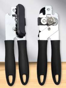 1pc/2pcs Stainless Steel Multifunctional Can Opener, Creative Opener Tool For Kitchen, Easy Manual Can Opener With Plastic Handle,Stainless Steel Safety Can Opener For Cutting, Portable Can Opener,Easy To Open Without Hurting Hands Kitchen Tools - Multicolor - View 9