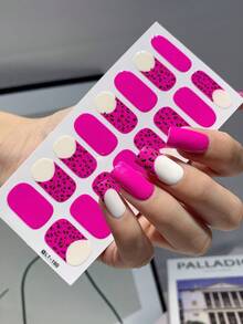 豹纹美甲贴纸 3D 自粘闪光法式豹纹图案凝胶贴片 冬季美甲贴纸 女士女孩 DIY 美甲装饰 2 片装