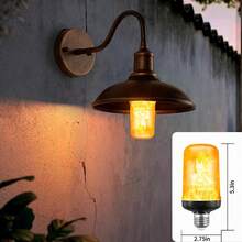 4Packs Upgraded LED Flame Light Bulbs, 4 Modes Flickering Light Bulb Outdoor With Upside Down Effect, E26 Base Flame Bulb For Christmas Decorations Outdoor, Halloween Lights, Party Decor,Christmas Decorations, Christmas Lighting, Christmas Gifts - 珠光黃-4個 - 查看 2