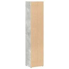 vidaXL 2 Stk. Betongraue CD-Regale | 21x16x93,5 cm Holzwerkstoff - Praktisches Hochregal für CDs/Schallplatten - Grau - Übersicht 5