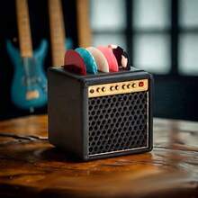 1-Piece Guitar-Shaped Pick Holder – Portable Guitar Speaker-Style Organizer, Fits Up To 5 Guitar Picks (5 Random-Colored Picks Not Included). Sleek And Stylish Pick Case With Easy-Carry Design, A Popular Must-Have For Guitarists, Perfect As A Gift Option. - 黑色 - 查看 8