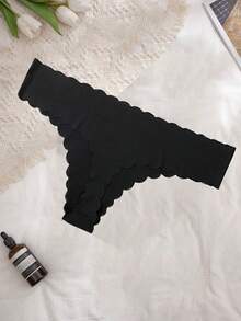 Bộ 5 chiếc quần lót G-string không đường may dành cho nữ, kiểu T-back thoải mái, quần lót tam giác gợi cảm, quần short lót mềm mại. - màu đen - Xem 6