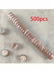 200pcs/500pcs/1000pcs Kraft Flower Mini Cupcake Liners, 0.98 Inch Non-Stick Heat Resistant Baking Cups, 6cm Expanded Size, Essential For Birthday, Holiday, Graduation Party Themes - Kitchen Baking Supplies - Multicolor - View 10