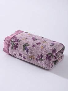 1pc/2pcs Floral Purple Lace Coral Fleece Towel (Lightweight & Thin), Super Soft Absorbent Skin-Friendly Quick-Drying Hand Towel, Outdoor Pool Towel, Adult Couples Home Daily Use Face Towel, Bath Towel 70*140cm, Face Towel 34*75cm Bathroom Decor - Multicolor - View 11