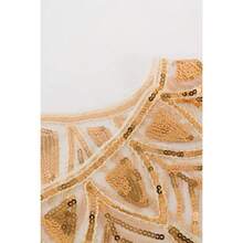 Shawl Wraps Sequin Beaded Evening Cape Bridal Shawl - Champaign Gold - View 7