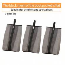 1 pieza/3 piezas Bolsa de botas de malla visible, versión talla grande alta y talla grande ancha, puede almacenar varios tipos de zapatos, botas de tobillo, botas altas, botas Chelsea, impermeable, anti-humedad, anti-polvo, con asa, bolsa de almacenamiento de zapatos portátil para viajes - Multicolor - Ver 12