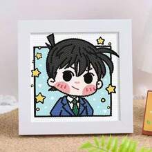 1 pieza Juego de arte de pintura de diamantes 5D, Kit de arte de mosaico de diamantes de personaje de dibujos animados DIY, Adecuado para principiantes, Juego de pintura de diamantes 5D completo con marco, Kit de mosaico, Adecuado para decoración de pared del hogar y regalo de vacaciones para amigos