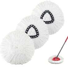 3 Pack Microfiber Mop Replacement Heads Spin Mop Refills Easy Cleaning Mop Head Replacement - White - View 1