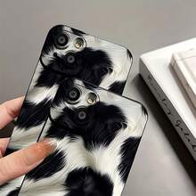 Funda para teléfono con estampado de vaca, compatible con fundas ,  17,  16 Pro Max,  15 Pro Max,  13 y  12. Fabricada en TPU, ofrece protección contra golpes y caídas. Un regalo ideal para familiares, amigos, seres queridos, novios/novias y para Navidad. - Negro - Ver 7