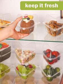 10/30/50/100pcs Transparent Individual Cake Boxes,5 Inches Hinged Lid Cheese Cake Container,Cake Slice Plastic Containers, Cake Carriers, Rectangle Cake Containers With Cover,Hand Washable Flip Top Cake Holders,Disposable Triangle Boxes - Multicolor - View 4