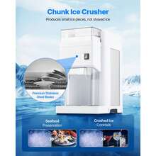 Commercial Ice Shaver Machine, 1.91QT /1.8L Large Electric Ice Cube Crusher Shaved Maker With 300W Premium Motor, Stainless Steel Blades, For Bar Mixing Seafood Preservation Home Party, White - White - View 3