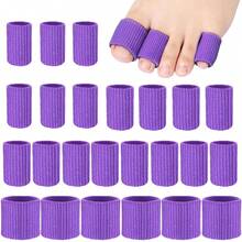 Blulu 24 Pieces Toe Tubes 0.98 Inches Cushion Tube Corn Pads For Toes Sleeves Soft Gel Protectors For Cushions Corns Blisters Calluses 3 Size(Purple,Assorted Sizes) - Màu tím - Xem 2