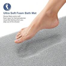Thick Memory Foam Bath Mat Rug 36x24, Extra Soft Absorbent Bathroom Rug, Quick Dry Bath Mats, Non-Slip, Machine Washable Carpet For Bathroom, Tub And Shower, Home Decor Accessories, Light Grey,36inchx24inch,LightGrey - 淺灰色 - 查看 3