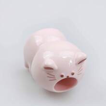 1 pieza Soporte para cepillo de dientes de cerámica con forma de gato, organizador de soporte para cepillo de dientes eléctrico de gato siamés lindo, base para colocar pasta de dientes para pareja, decoración de baño para el hogar, almacenamiento de baño, soporte para cepillo de dientes, regalo de decoración de otoño, de vuelta a la escuela - Celeste - Ver 3
