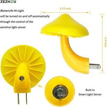 Smart 4pcs Night Lights - Plug-In With Dusk-To-Dawn Sensor - Automatically Turn On And Off For Bedroom, Bathroom, Hallway, Kitchen - 菇 - 查看 4