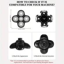 Rakhyvel med 5 blad, utbytesrakhuvuden, flytande tvättbara elektriska 5D-rakapparater, trimmers, kit för skärblad