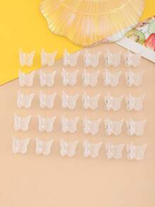 小女童30入組蝴蝶裝飾髮爪