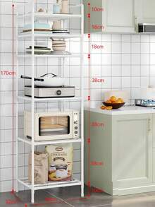 1pc Metal Adjustable Shelving Unit, Bathroom Storage Rack, Freestanding Multi-Tier Organizer Shelf, Suitable For Bathroom, Kitchen, Office, Study, Living Room, Holiday Gift - Multicolor - View 15