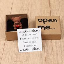 1pc "Open Me" Surprise Gift Box Set - Thoughtful Keepsake For Birthday, Anniversary, Valentine's Day, Wedding And Couples | Includes Love Card, Paper Materials, Cartoon Design, English Language, Premium Luxury Craftsmanship | Fantasy Design | Paper Craft, Bear Home Decor - Multicolor - View 6
