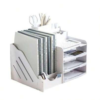 Multifunctional Storage Rack Desk File Tray Storage Display Rack Bookshelf Storage Display Rack Bookcase Large Capacity Rack Storage Rack Open Bookshelf Suitable For Home Office School